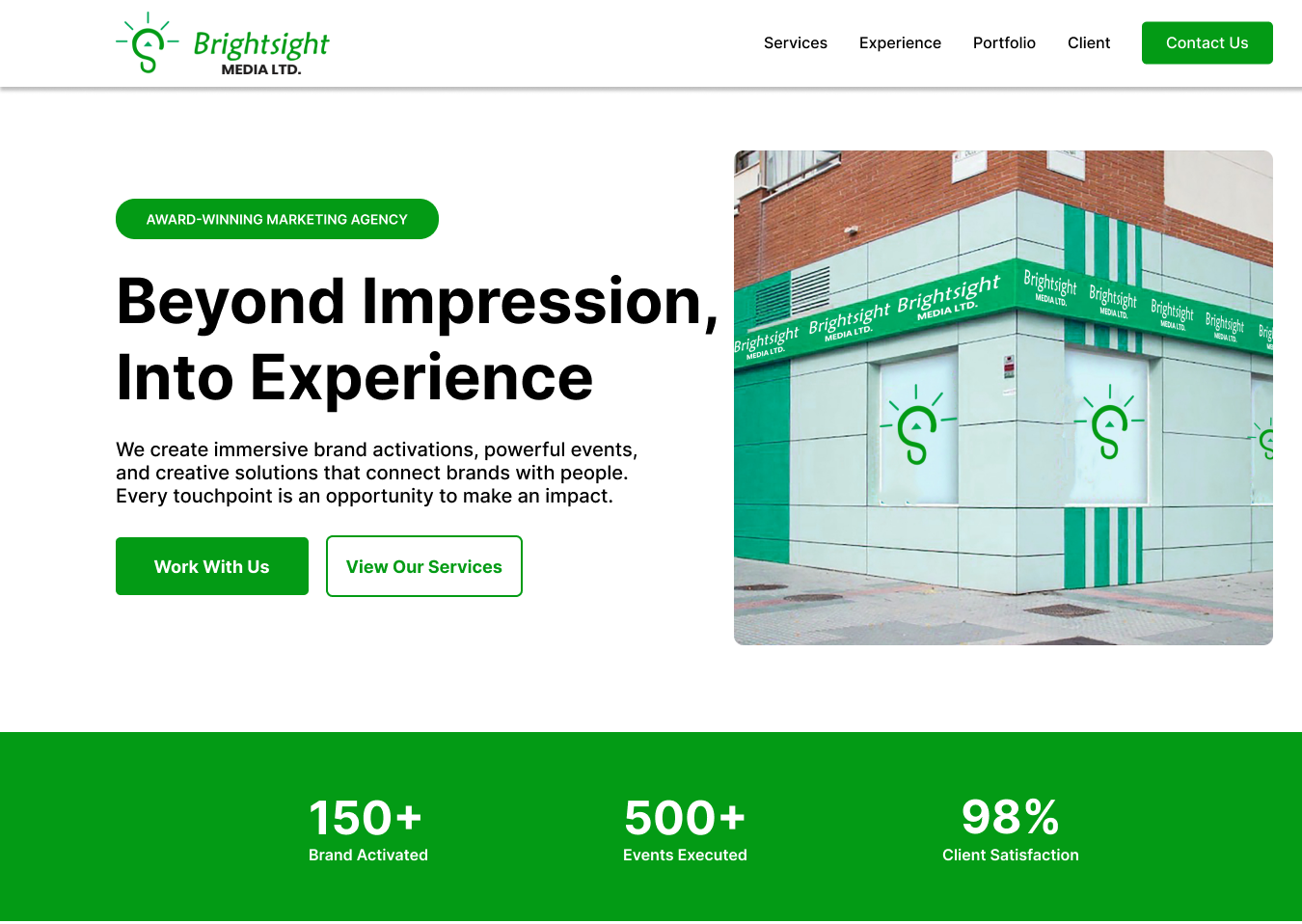 Brightsight Media — Landing Page design preview